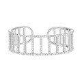 wholesale S925 Sterling Silver Minimalist Hollow Bar Vertical Design Full Diamond Women's Bracelet in Niche Ins Style-0-4