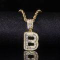 wholesale S925 silver-plated zirconia small batch unique full diamond pendant with cross-border trade unisex initial letter B pendant fashion-0-0
