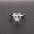 wholesale 925 Silver Shipei New 4-Carat Heart-Shaped 10*10 High Carbon Diamond Ring, Minimalist and Elegant Love Band-0-7