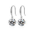 wholesale S925 Sterling Silver Nalan Earrings for Women, Korean Style Small Fresh and Simple Sweet Single Diamond Ear Drop Hook Ear Jewelry G2974-0-4