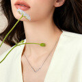 wholesale 18K gold-plated S925 sterling silver cross-border best-selling moissanite V-shaped necklace, minimalist and versatile small trendy collarbone chain-0-3
