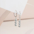 wholesale S925 Sterling Silver Moissanite Earrings for Women, Trendy Minimalist Fashionable Stud Earrings, Korean-style Hook Earrings, Versatile Elegant-0-2