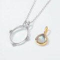 wholesale S925 Sterling Silver Japanese New Retro Medieval Versatile Waterdrop Natural Labradorite Elegant Minimalist Pendant Wholesale-0-2