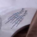 wholesale 925 Silver Gold-Plated New TikTok Live Hot Sale Natural Topaz Sky Blue Earrings with Tassels for Women-0-3