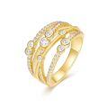 925 Silver Moissanite Multi-Loop Line Design Ring-0-3