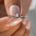 S925 Silver Two-Way Wear Single Moissanite Ring, Fashionable and Minimalist-0-2