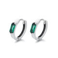 wholesale S925 Sterling Silver European and American Minimalist Style Inlaid Green Zircon Trendy Streetwear Versatile Earrings-0-4