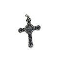 wholesale 925 Sterling Silver Retro Style Cross Pendant, Hip-Hop Inspired Distressed Vintage Fashion Necklace-0-4