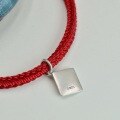 wholesale 925 Sterling Silver "Fa" Character Wealth-attracting Pendant, Chinese Style DIY Handmade Bracelet Red Cord Accessory Keychain Charm Plaque-0-2