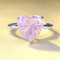 wholesale 925 Silver 4 Carat Heart-Shaped 10*10 High Carbon Diamond Ring, Fashionable and Minimalist-0-0