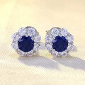 wholesale S925 silver new small and delicate 50-point versatile flower bud earrings elegant and fashionable ear studs-0-0