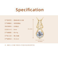 S925 Sterling Silver D Color Moissanite Teardrop Pendant Necklace-Knot Design Pendant [K Gold]  925 Silver