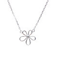 wholesale 999 Silver Maker's Five-Leaf Flower Smooth Necklace Korean Style Clavicle Chain Women's Sunflower Elegant Jewelry Wholesale-0-4
