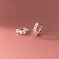 wholesale S925 Sterling Silver Diamond-Encrusted Lace Edge Ear Clips, Ins Style Small Fresh Design Sense Earrings for Women M03207-0-2