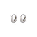 wholesale 925 Sterling Silver Brushed Matte Earrings for Women, Summer Minimalist Hoop Earrings, High-End French Style Ear Clasp Earrings-0-4