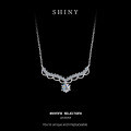 Sterling Silver Moissanite Deer Antler Pendant Necklace Set-0-4