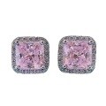 wholesale Metal material new simple 7*7 ice-cut stud earrings INS Europe and America hot-selling versatile women's earrings jewelry-0-4