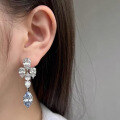 wholesale S925 Silver New Exquisite Inlaid 8*16 Marquise European Minimalist Design Earrings by Zhuozhifan Jewelry-0-1