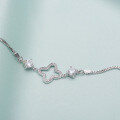 wholesale S925 Sterling Silver Four-Leaf Clover Bracelet for Women, Korean Style Minimalist Small Unique Design Silver Bangle, Personalized Fashion Versatile Wrist Accessory-0-2