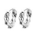 wholesale S925 Sterling Silver Double Twist Geometric Wave Ear Clasp INS Hip Hop Trendy Design Earrings for Women-0-4