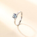 wholesale Sterling Silver Cross-Border Hot-Selling D Color Moissanite Ring for Women, Minimalist Design, Gift for Girlfriend Fashionable Light Luxury-0-0
