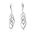 wholesale S925 Sterling Silver Multi-Twist Long Drop Earrings with Hook, Super Fairy Rhombus Twist Earrings, Ins Versatile Style-0-4