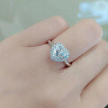wholesale S925 Silver New 6*6mm Heart-Shaped White Diamond Ring for Women, Cross-Border Ins Style, One-Piece Drop Shipping-0-1