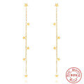 wholesale S925 Sterling Silver Tassel Mini Star Earrings with Inlaid Crystals, Perfect for Office Wear-0-7