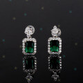 wholesale S925 Cross-Border Peridot Moissanite Perfume Bottle Earrings, European and American Fashion Versatile Colored Stone Earrings, Live Streaming Hot-0-0