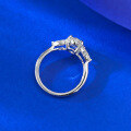 wholesale S925 Silver 6*9 Oval Petite Three-Stone Silver Ring Ethereal and Elegant Live Cross-Border Style-0-2