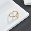 wholesale S925 Gold-Plated Diamond-Cut Moonstone Luxury Jewelry with Zircon Accents, Women's Ring-0-1