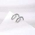 wholesale S925 Sterling Silver Hoop Ear Studs Minimalist Unisex Trendy Matching Fashion Versatile Ear Piercing Maintenance Plain Silver Circle Earrings-0-2