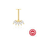 wholesale S925 Sterling Silver Classic Marquise Diamond Flat Head Threaded Ear Cartilage Stud,-0-5