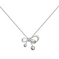 wholesale S925 Sterling Silver Ballpoint Bow Necklace for Women, Small and Unique Design, High-End Luxury, Personalized Elegance Snake Chain Necklace-0-4