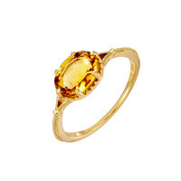 wholesale S925 silver plated with K gold, Dunli gemstone ring, fortune deep yellow citrine vintage women's ring, factory supply, wholesale-Citrine Ring Size 12