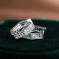 S925 Sterling Silver Moissanite Geometric Earrings for Men and Women-0-0
