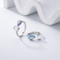 wholesale 925 Silver French Retro Colorful Enamel Bean Arc Earrings, Fashionable Diamond-Accented Open Ring-0-0
