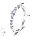 S925 Silver Full Moissanite Bubble Ring for Women, Minimalist and Versatile-0-3