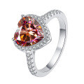 wholesale S925 Sterling Silver 1-Carat Heart-Shaped Moissanite Ring for Women, High-End Sense Jewelry Silver Accessories-0-17