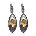 wholesale 925 silver Italian designer crafted earrings jewelry with natural citrine gemstone-0-6