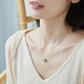 wholesale S925 silver-plated retro style blue gemstone pendant necklace for women, new Japanese and Korean light luxury fashion, wholesale from manufacturers-0-1