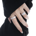wholesale S925 Sterling Silver 911 Beaded Edge Matte Minimalist Ring for Women, Small Niche Individualistic Ins Versatile Index Finger Ring-0-0