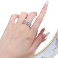 wholesale S925 Silver New Style Luxury Full Set White Half Diamond Row Ring European and American Trend Cross-Border Unisex-0-4