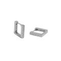 wholesale S925 Sterling Silver Korean Version Ins Small and Unique Design Minimalist Versatile Geometric Square Micro-Paved Zircon Ear Clips for Women-0-5