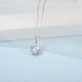wholesale Gold/Rose Gold/White Gold Classic and Minimalist Six-Prong 1-Carat Moissanite Necklace-0-1