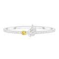 wholesale 925 Silver Gold Plated Bracelet with High Carbon Diamond, Bojia Fancy Yellow Cushion Cut, Wing Design, Versatile Jewelry for Women-0-0