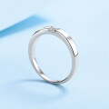 wholesale Pt950 Platinum Plated S925 Sterling Silver Square Moissanite Couple Rings Unisex Fashion Minimalist Band-0-2