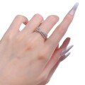 wholesale S925 silver new jewelry cross pave zirconia line luxury ring for women-0-4