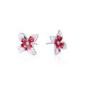 wholesale 925 Sterling Silver Flower Stud Earrings for Women, Korean-style Minimalist Ins-style European and American Unique Small Design Statement Elegant Jewelry-0-4