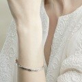 wholesale New Platinum Japanese Light Luxury Minimalist Geometric Bracelet for Women with Distressed Retro Pattern Wholesale Gift-0-2
